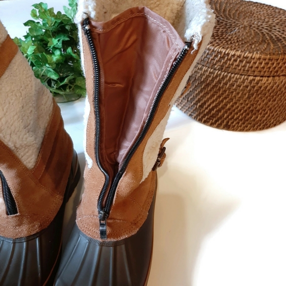 KHOMBU Wayerproof suede/sherpa zip duck boot - Picture 5 of 6